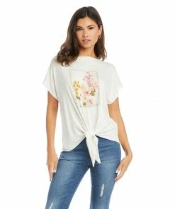 Karen Kane Wild Flower Boatneck Top Clothing