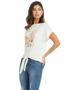Karen Kane Wild Flower Boatneck Top Clothing