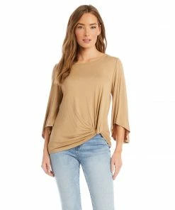 Karen Kane Flare Sleeve Pick Up Top Tops