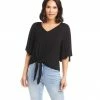 Karen Kane Clothing Flutter Sleeve Tie-Front Top