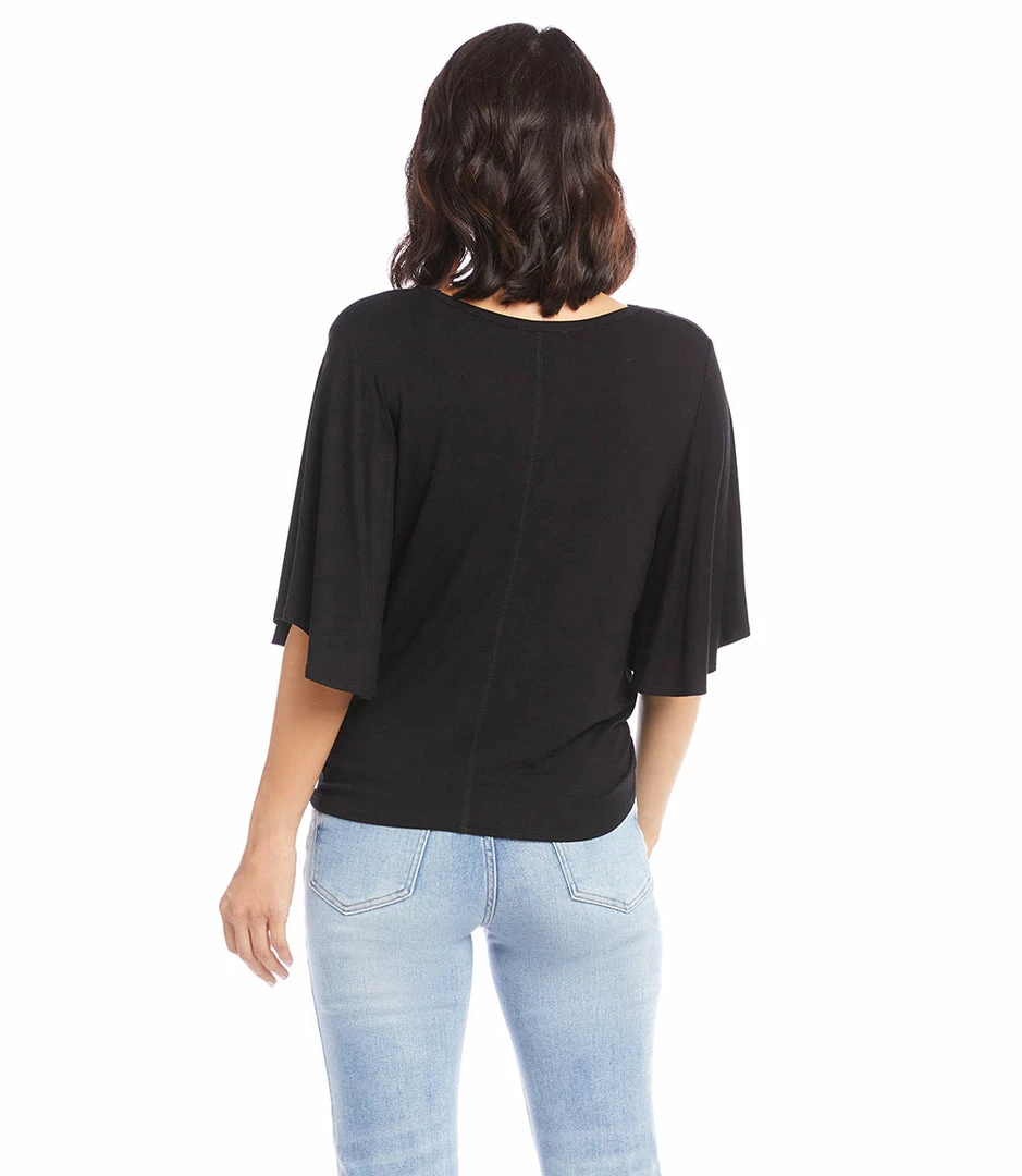 Karen Kane Clothing Flutter Sleeve Tie-Front Top