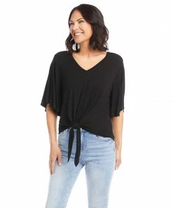Karen Kane Clothing Flutter Sleeve Tie-Front Top