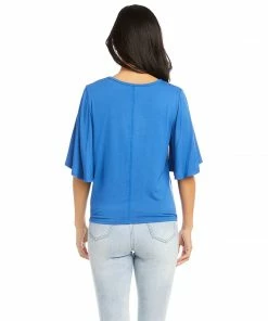 Karen Kane Flutter Sleeve Tie-Front Top Clothing