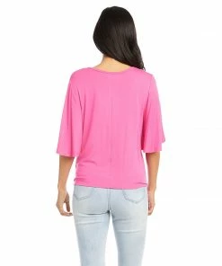 Karen Kane Flutter Sleeve Tie-Front Top Clothing