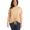 Karen Kane Tops Plus Size Boatneck Tie Front Top