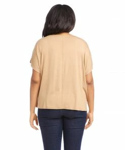 Karen Kane Tops Plus Size Boatneck Tie Front Top