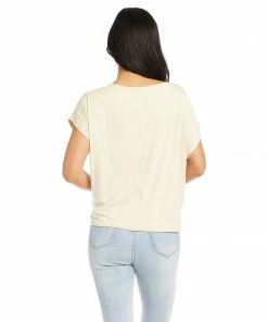 Karen Kane Boatneck Tie Front Top Tops