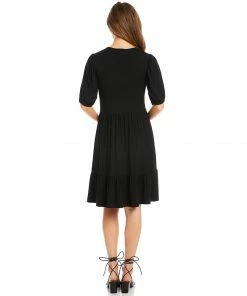 Karen Kane Petite Size Poof Sleeve Tiered Dress Clothing