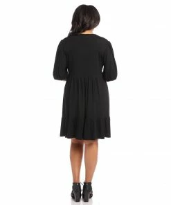 Karen Kane Plus Size Poof Sleeve Tiered Dress