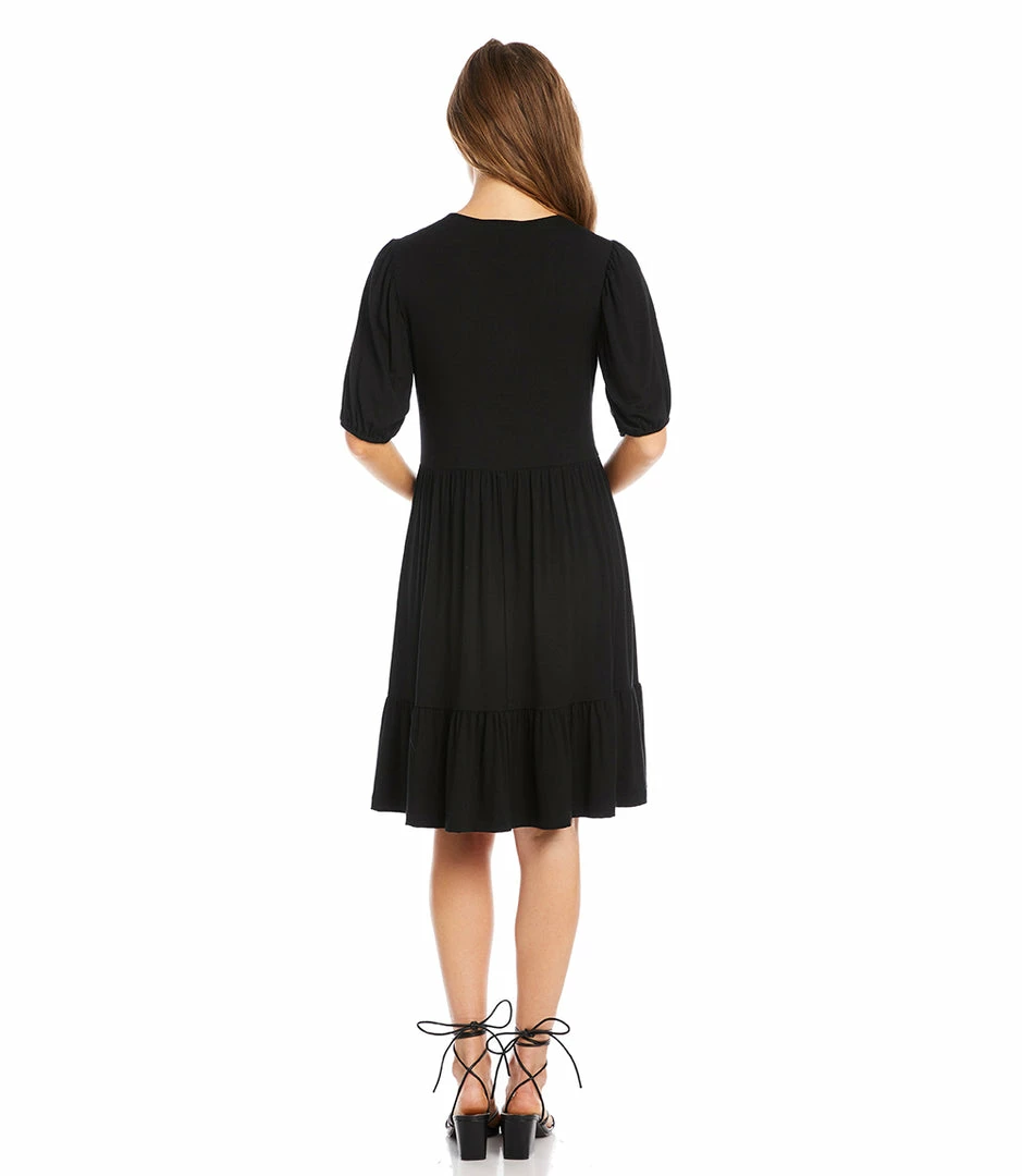 Karen Kane Poof Sleeve Tiered Dress