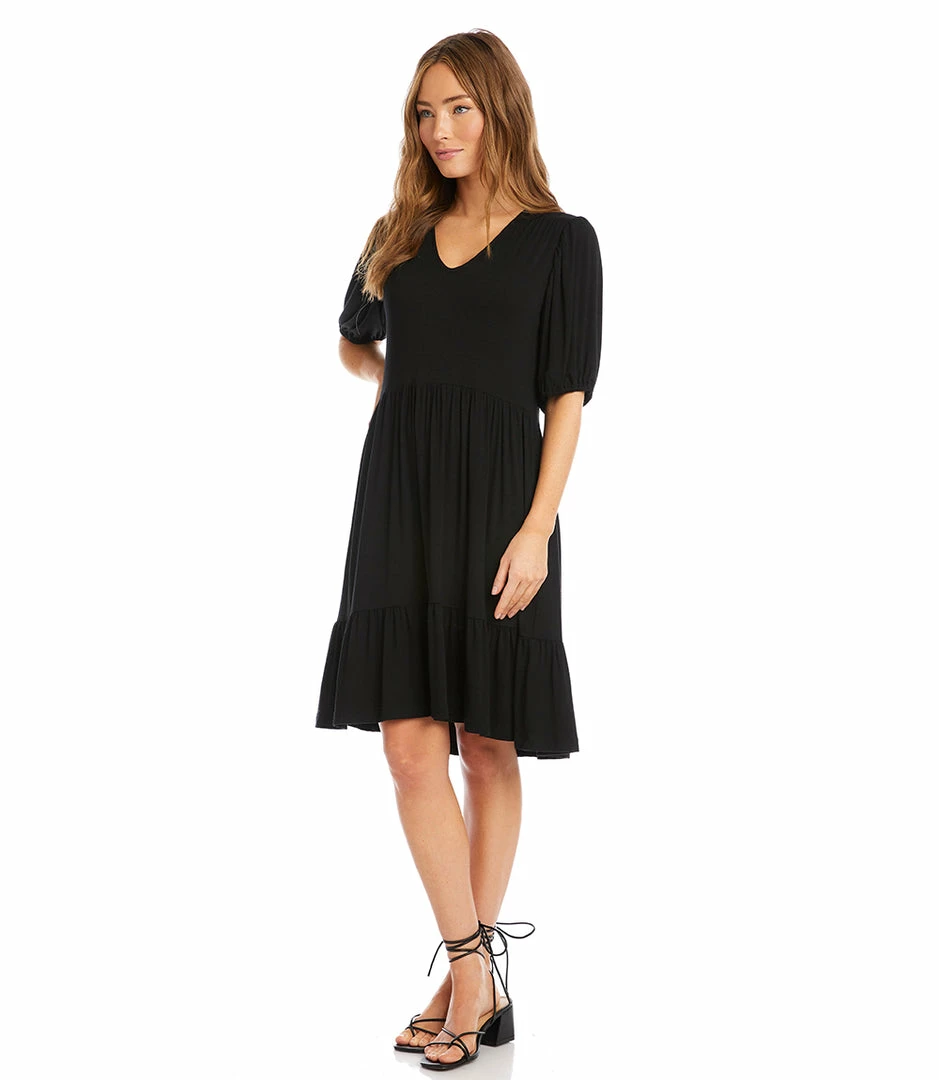 Karen Kane Poof Sleeve Tiered Dress