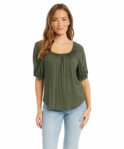 Karen Kane Knit Peasant Top Clothing
