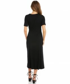 Karen Kane Petite Size Faux Wrap Midi Dress Clothing