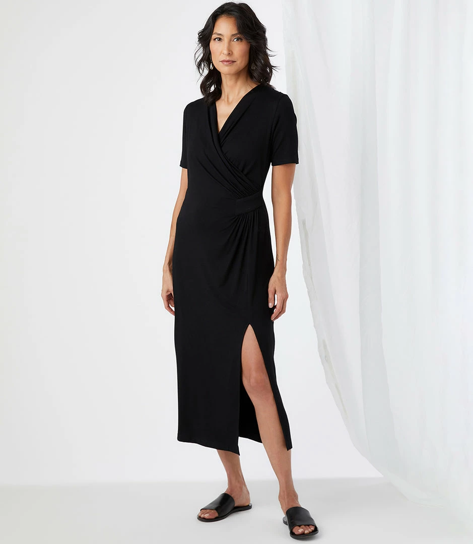Karen Kane Clothing Faux Wrap Midi Dress