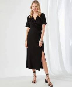 Karen Kane Clothing Faux Wrap Midi Dress
