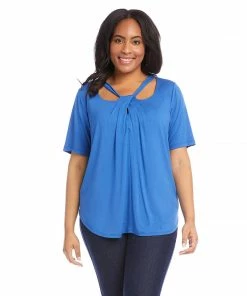 Karen Kane Plus Size Cut Out Shirttail Top