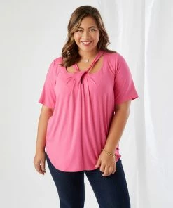 Karen Kane Plus Size Cut Out Shirttail Top