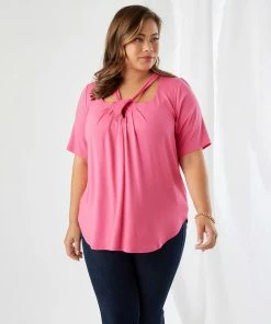 Karen Kane Plus Size Cut Out Shirttail Top