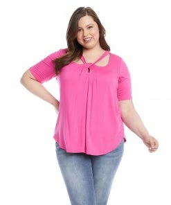 Karen Kane Plus Size Cut Out Shirttail Top