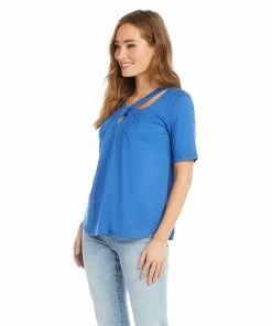 Karen Kane Cut Out Shirttail Top Clothing
