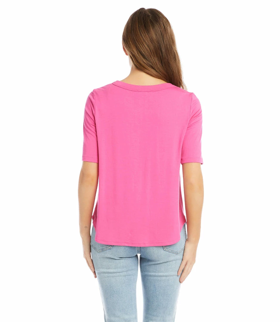 Karen Kane Cut Out Shirttail Top Clothing