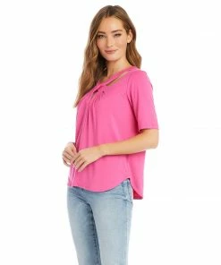 Karen Kane Cut Out Shirttail Top Clothing