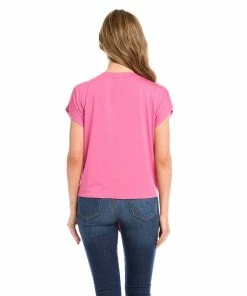 Karen Kane Tops Boatneck Tie Front Top