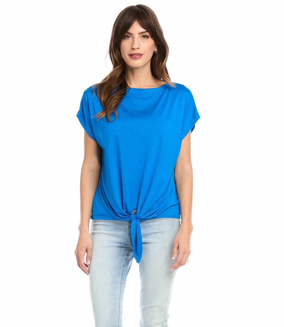 Karen Kane Boatneck Tie Front Top