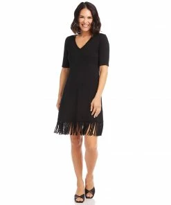 Karen Kane Clothing V-Neck Fringe Dress