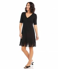 Karen Kane Clothing V-Neck Fringe Dress