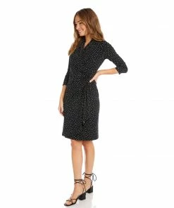 Karen Kane 3/4 Sleeve Cascade Wrap Dress Dresses