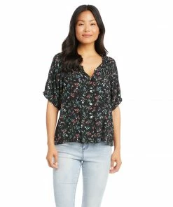 Karen Kane Short Sleeve Peasant Top