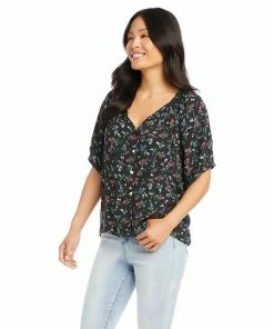 Karen Kane Short Sleeve Peasant Top