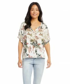 Karen Kane Clothing Short Sleeve Peasant Top