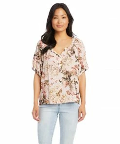 Karen Kane Short Sleeve Peasant Top