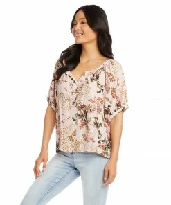 Karen Kane Short Sleeve Peasant Top