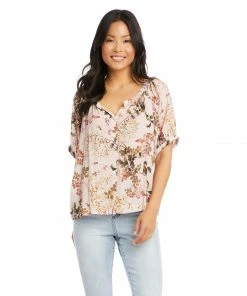 Karen Kane Short Sleeve Peasant Top
