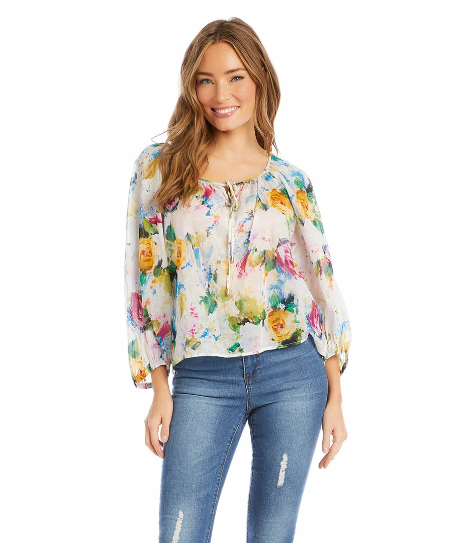 Karen Kane Clothing Petite Size Peasant Top