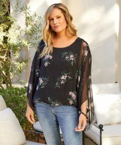 Karen Kane Plus Size Blouson Scarf Top