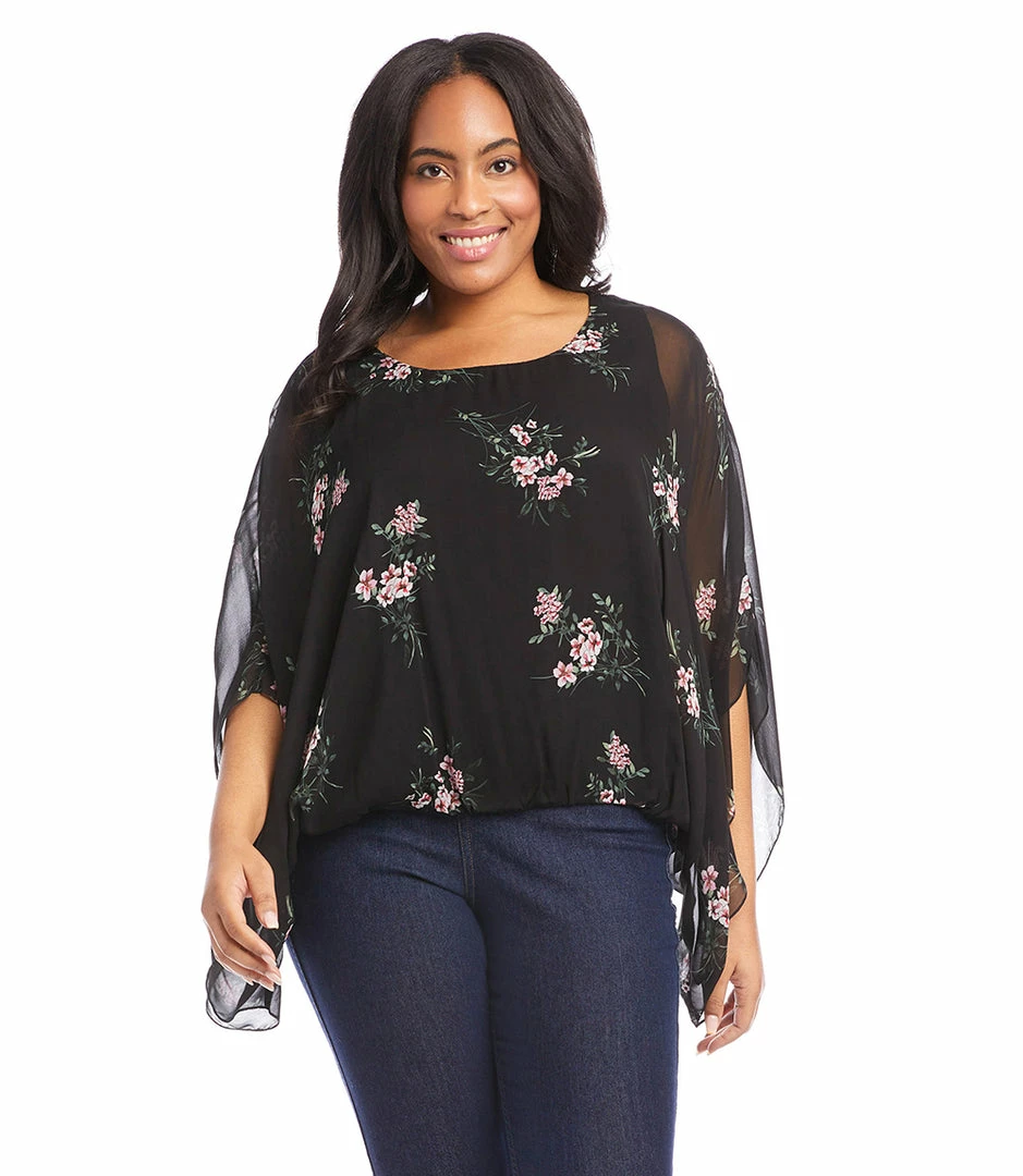 Karen Kane Plus Size Blouson Scarf Top
