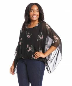Karen Kane Plus Size Blouson Scarf Top