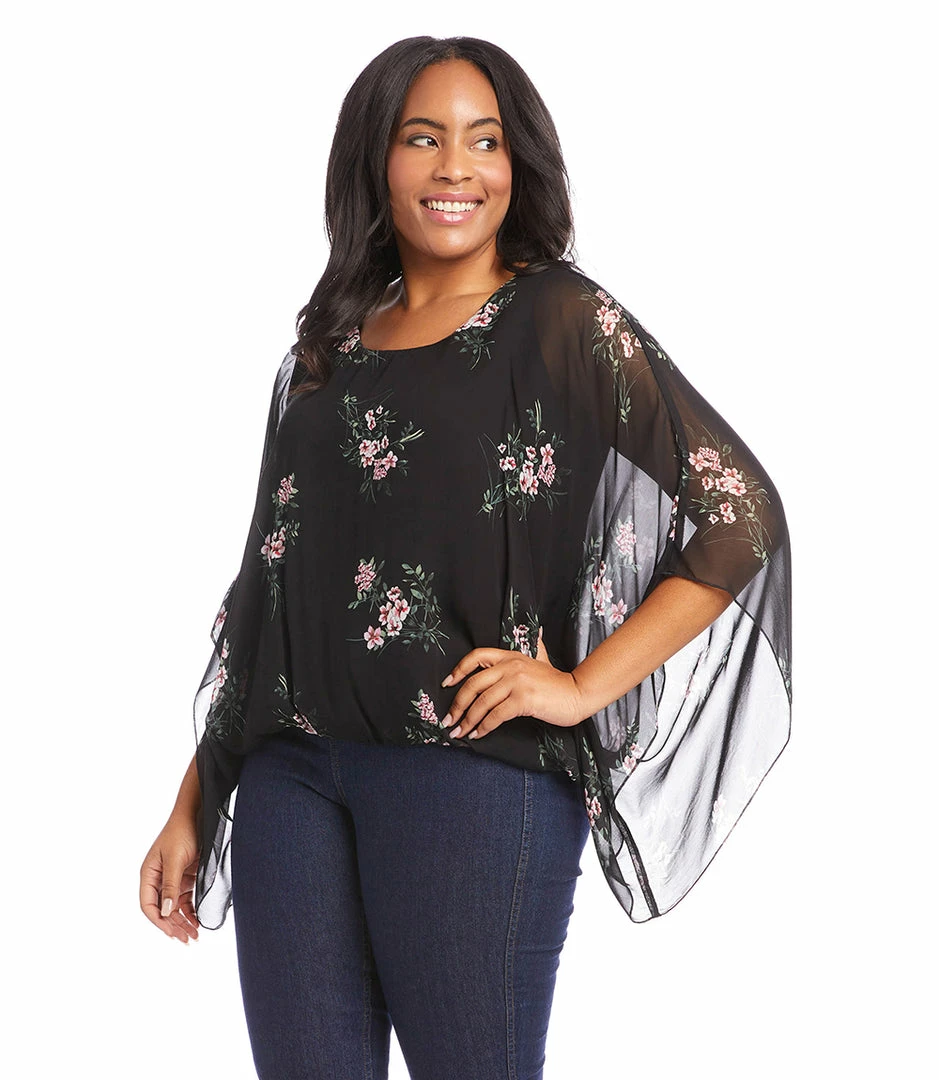 Karen Kane Plus Size Blouson Scarf Top