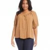 Karen Kane Tops Plus Size Short Sleeve Peasant Top