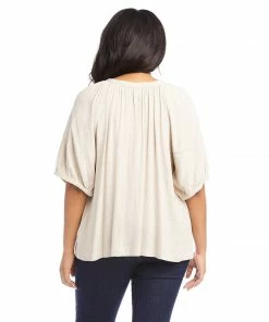 Karen Kane New Arrivals Plus Size Short Sleeve Peasant Top