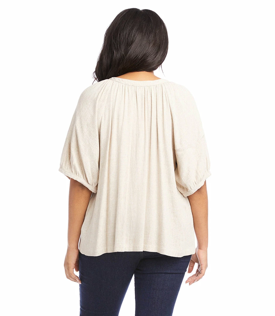 Karen Kane New Arrivals Plus Size Short Sleeve Peasant Top