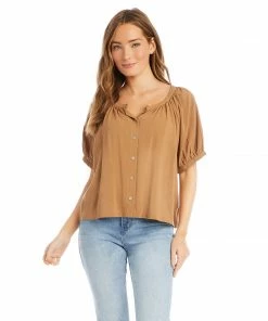 Karen Kane Short Sleeve Peasant Top