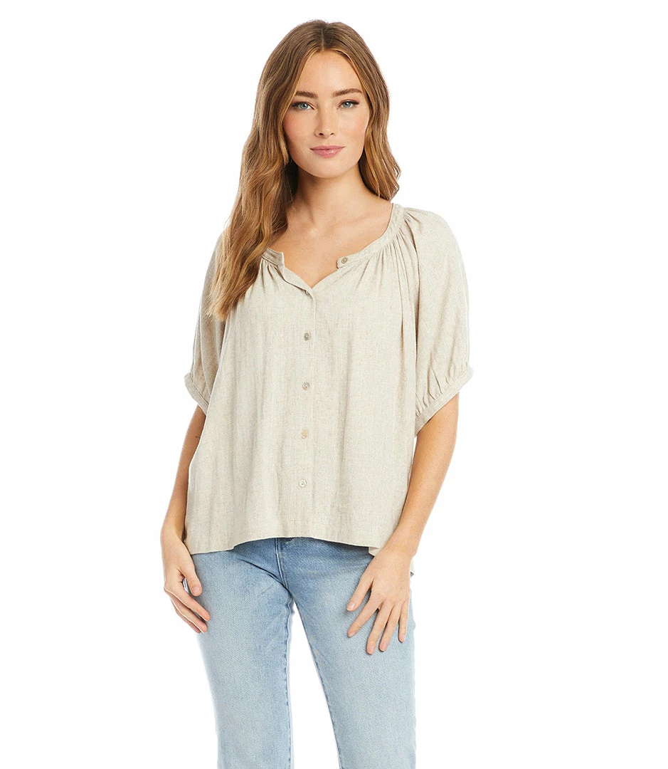 Karen Kane New Arrivals Short Sleeve Peasant Top