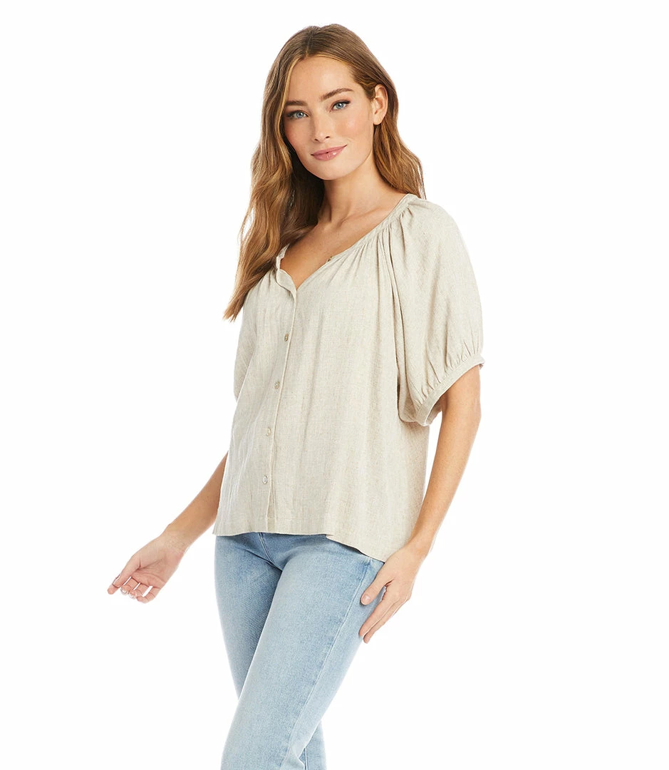Karen Kane New Arrivals Short Sleeve Peasant Top