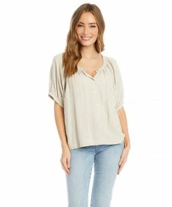 Karen Kane New Arrivals Short Sleeve Peasant Top