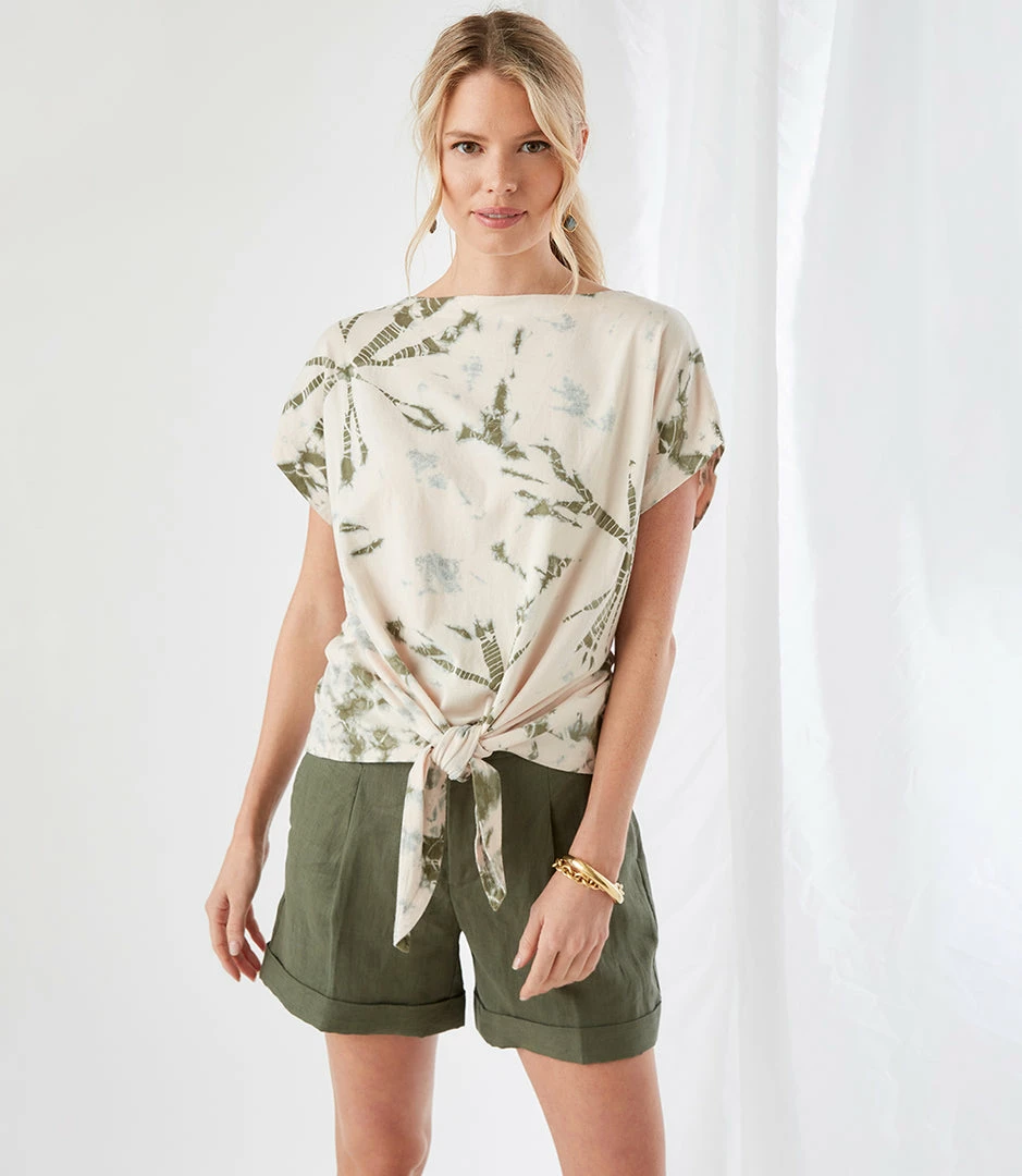 Karen Kane Boatneck Tie-Front Top Clothing